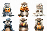 Halloween Cute Otter Clipart, an Illustration by Craft Nest (Thumbnail 5 of 6)