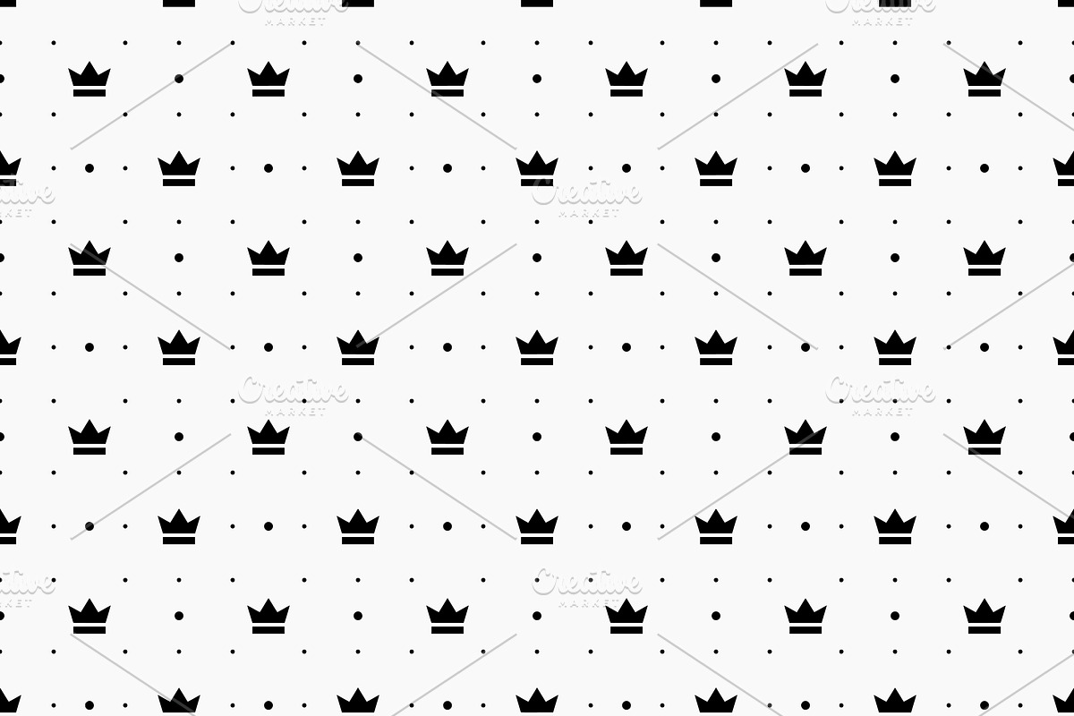 Seamless crown pattern background, a Pattern Graphic by Neopat (Photo 5 of 9)