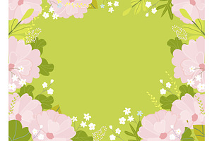 Cute Frame with Spring Flowers on, an Object Illustration by Maria Starus