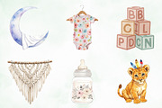 Baby Shower Clipart,Boho Nursery Png, an Illustration by Creative Art (Thumbnail 8 of 9)
