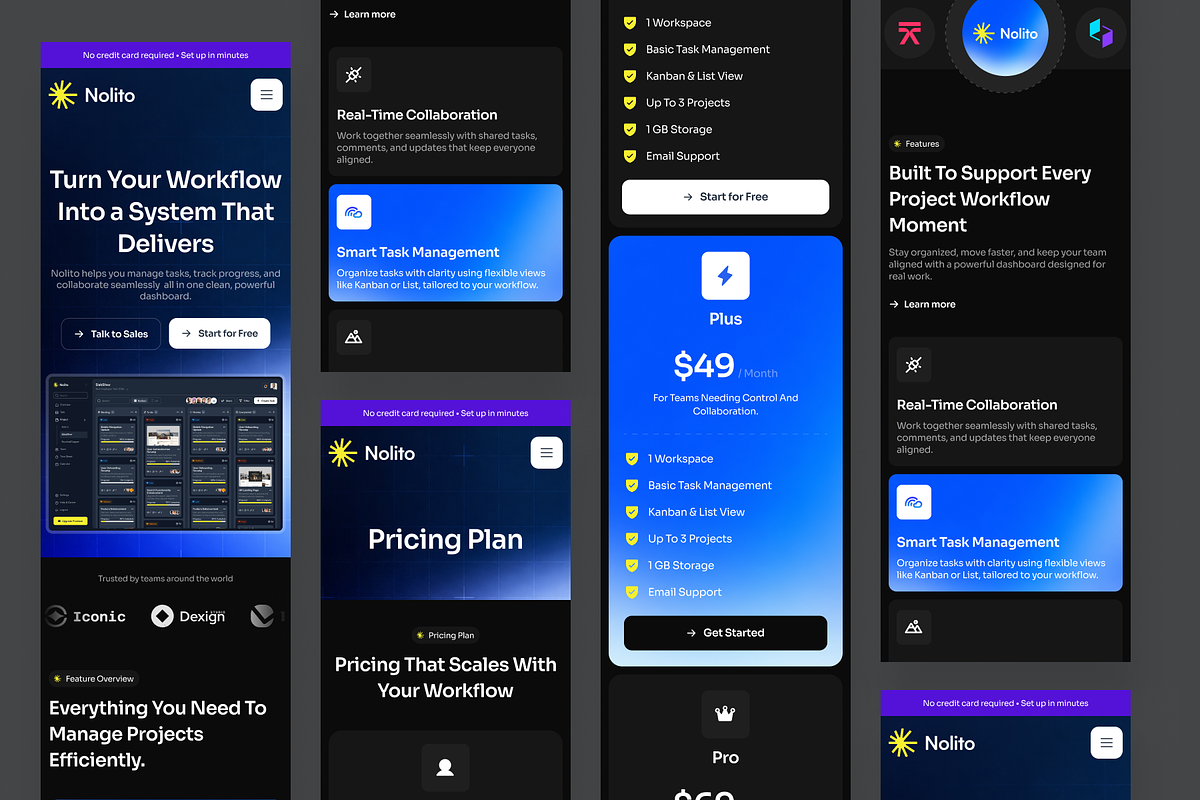 Nolito - SaaS Task Management, a Landing Page Template by SLAB! Design (Photo 5 of 5)
