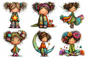 Quirky Cute Little Girl Clipart, an Illustration by Daily.Designs (Thumbnail 7 of 7)