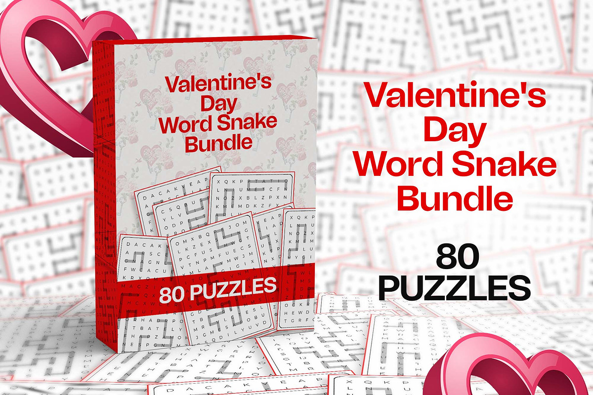 Valentines Day Word Snake Bundle, a Print Template by Graphic Template (Photo 1 of 2)