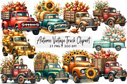 Autumn Vintage Truck Clipart, an Illustration by DreamArtGraphic (Thumbnail 1 of 4)