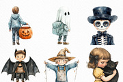 Vintage Halloween Children Clipart, an Illustration by Craft Nest (Thumbnail 5 of 6)