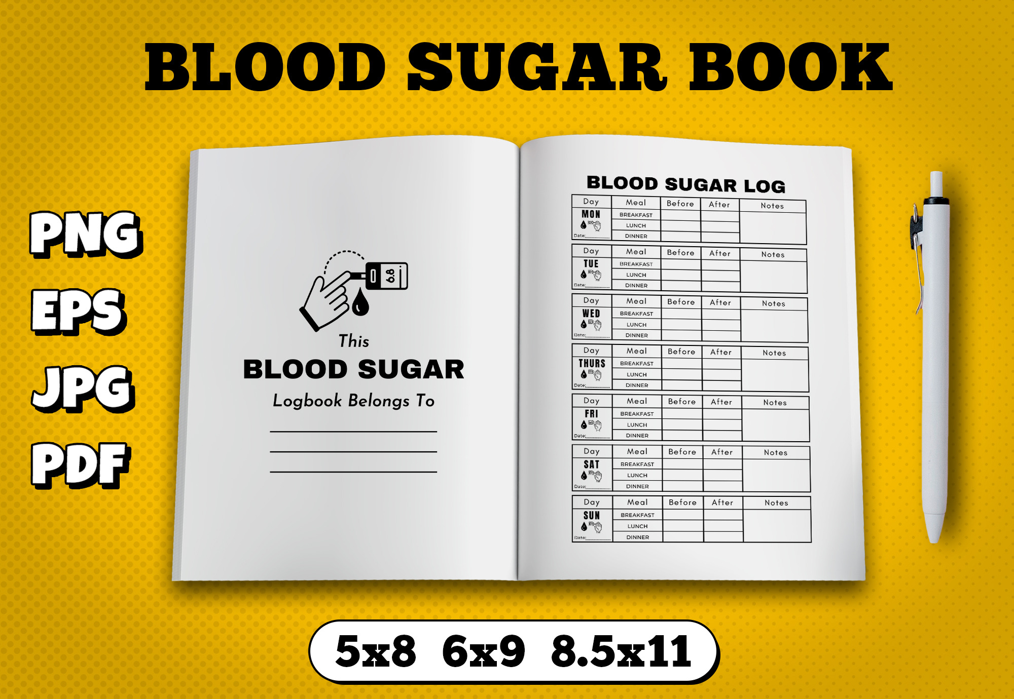 Blood Sugar Book Kdp Interior by Tivecreate  Creative Market