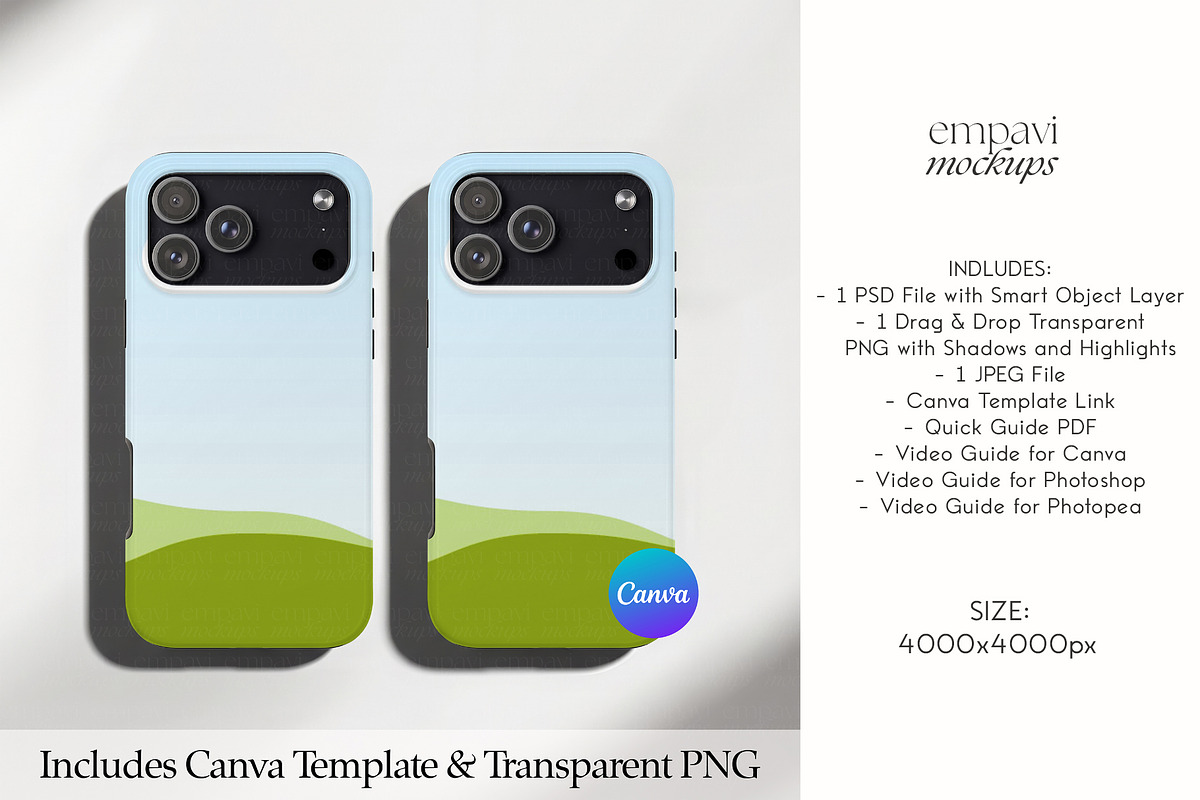 iPhone 18 Pro Max Phone Case Mockup, an iPhone Mockup by EmpaviMockups (Photo 3 of 6)