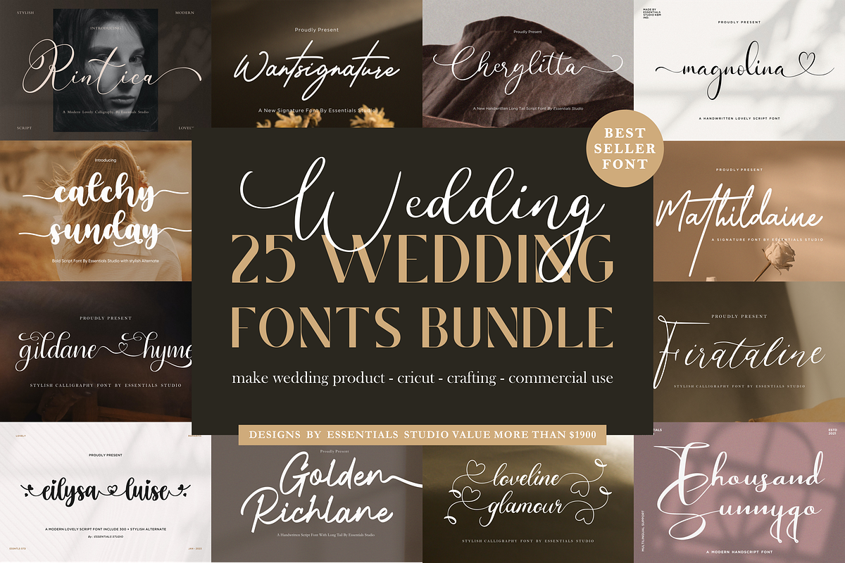 Best Wedding Calligraphy Font Bundle, a Handwritten Font by Essentials Studio (Photo 1 of 10)