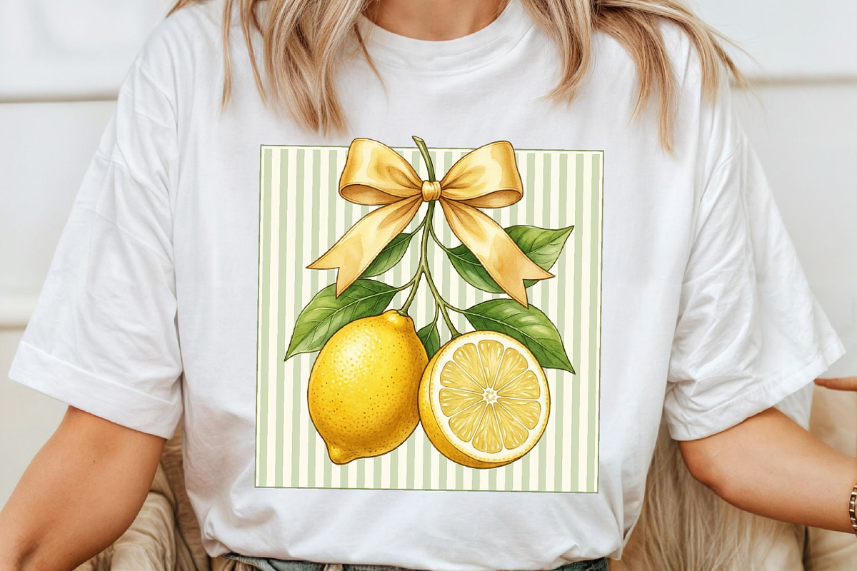 Lemon Coquette Bow Summer PNG, a Work Illustration by Sublimation Artist (Photo 4 of 9)