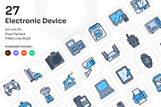 Electronic Device Icons Filled Line, an Icon by Kmg Design (Thumbnail 1 of 2)