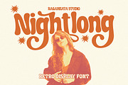Nightlong - Display Retro Font, a Sans Serif Font by RagamKata (Thumbnail 1 of 10)