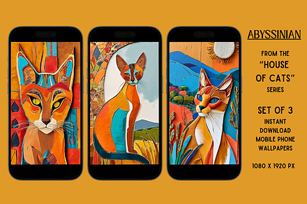 Mobile Phone Wallpapers (Abyssinian), a Wallpaper Graphic by Shisa Images