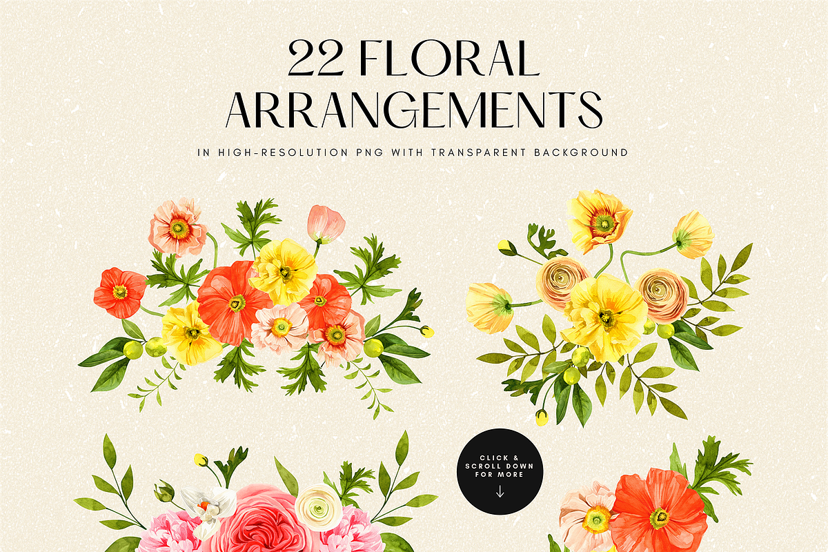 Spring Summer Flowers Watercolor, an Illustration by Rough Edges Supply Co. (Photo 3 of 10)