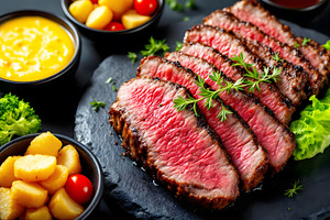 Sliced Medium Rare Steak, a Food & Drink Photo by Stock Shape