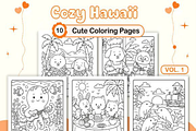 Cozy Hawaii Cute Coloring Pages V 1, an Animal Illustration by Ink Gallery (Thumbnail 1 of 4)