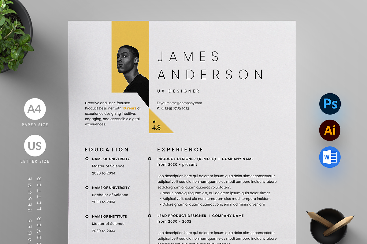 Minimal Resume, a Resume Template by Reuix Studio (Photo 1 of 5)
