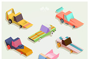 Isometric muscle/racing cars set, a Transportation Illustration by RasterBird (Thumbnail 1 of 2)