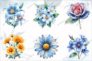 Watercolor Summer Flowers Clipart, a Graphic by designcity5 (Thumbnail 3 of 5)