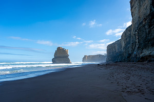 Clifton Beach and Twelve Apostles along the Great Ocean Road, Au, a Nature Photo by GoodGoods