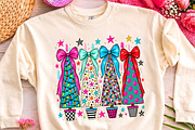 Retro Christmas Trees Bow Clipart, a Seasonal Illustration by CrexoraLab (Thumbnail 3 of 4)