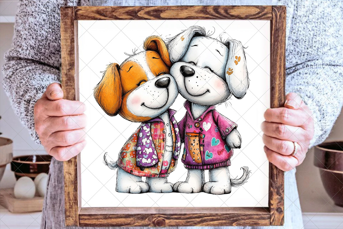 Quirky Valentines Dogs Clipart, an Illustration by SinaCreation (Photo 4 of 6)