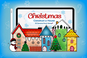 Build House Modern Christmas Brushes