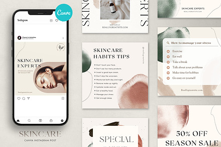 Skincare Canva Instagram post