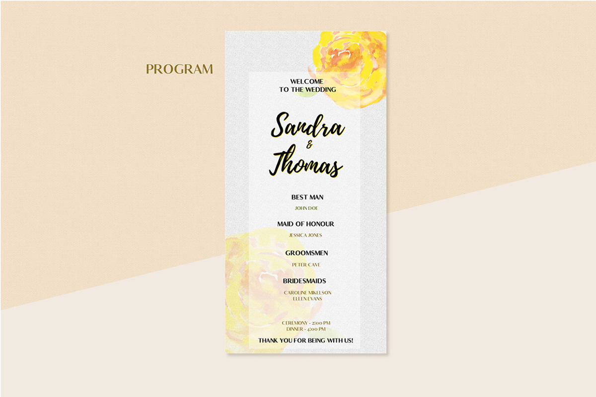 Floral Wedding Invitation Set, an Invitation Template by land art (Photo 7 of 24)