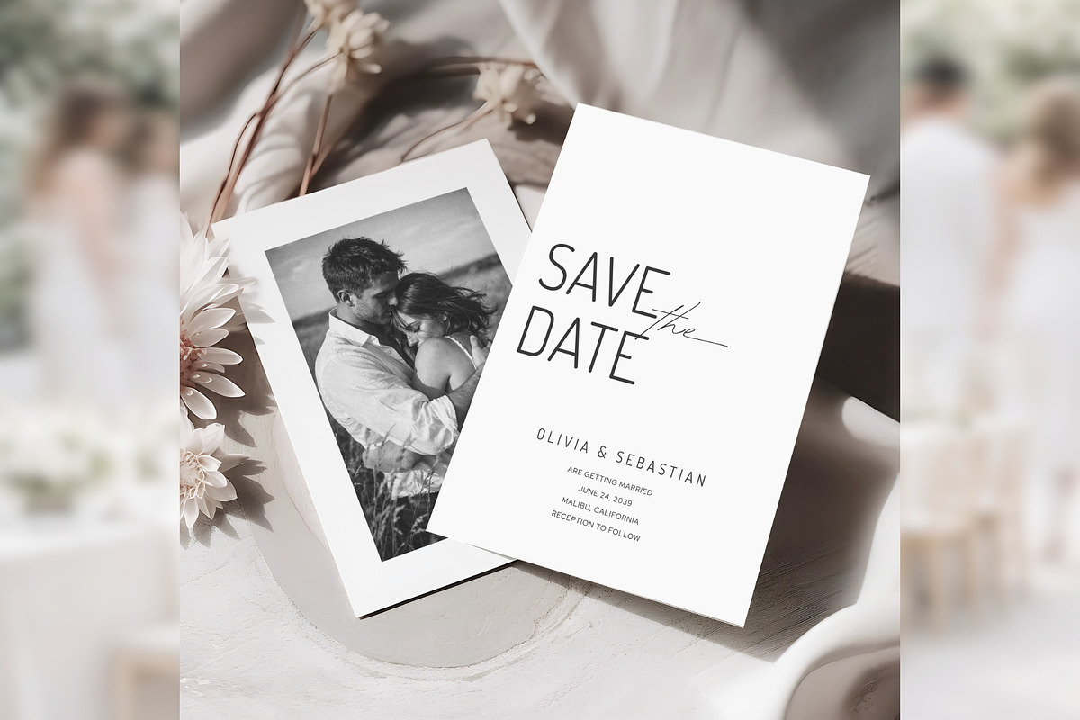 Elegant Save the Date Canva bd008, an Invitation Template by TyphoonStudio (Photo 7 of 10)