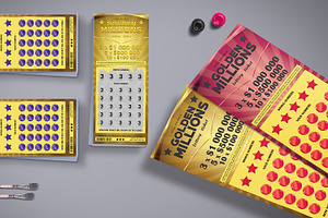 Lottery Ticket In Golden Style