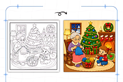 Christmas at Grandma’s Coloring, a Seasonal Illustration by Design Station (Thumbnail 2 of 7)