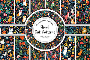 Floral Cat Patterns