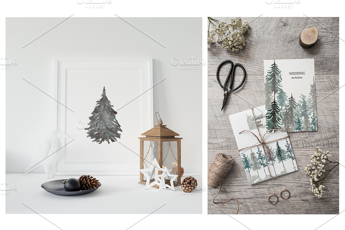 Watercolor Winter Town Collection, a Person Illustration by MayaNavits (Photo 8 of 10)
