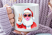 Retro Santa Christmas Blowing Bubble, an Illustration by Craft Nest (Thumbnail 4 of 6)
