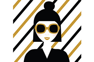 Girl In Sunglasses. Vector Jpg