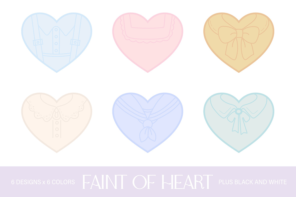 Faint of Heart Clipart Set, an Object Illustration by Patterns for Dessert (Photo 1 of 13)