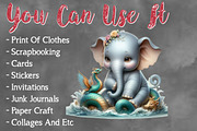 Watercolor Cute Baby Elephant, a Seasonal Illustration by Craft Nest (Thumbnail 5 of 5)