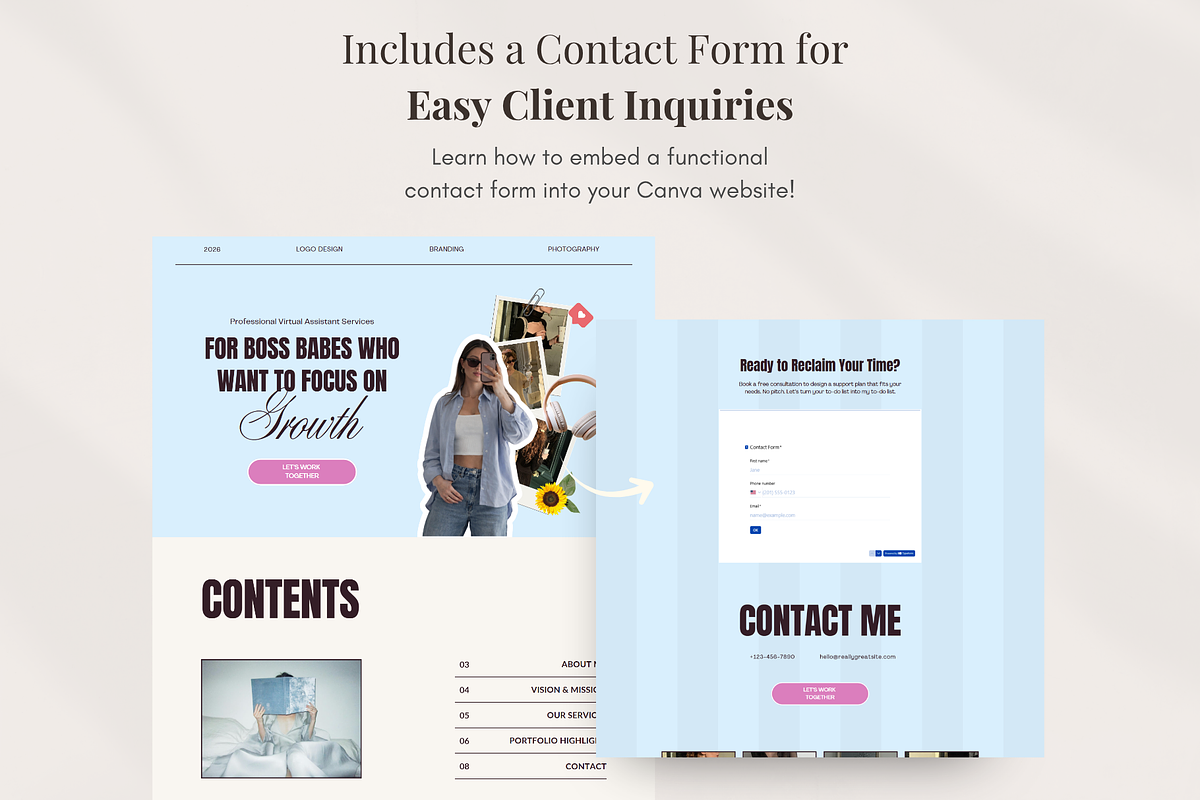 Canva Social Media Manager Portfolio, a Landing Page Template by GlamWebDesigns (Photo 3 of 8)