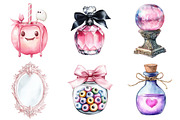 Watercolor Pink Halloween Clipart, a Seasonal Illustration by CitraGraphics (Thumbnail 2 of 6)