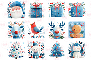 Cute Blue Christmas Clipart, an Illustration by Markicha Art (Thumbnail 2 of 5)