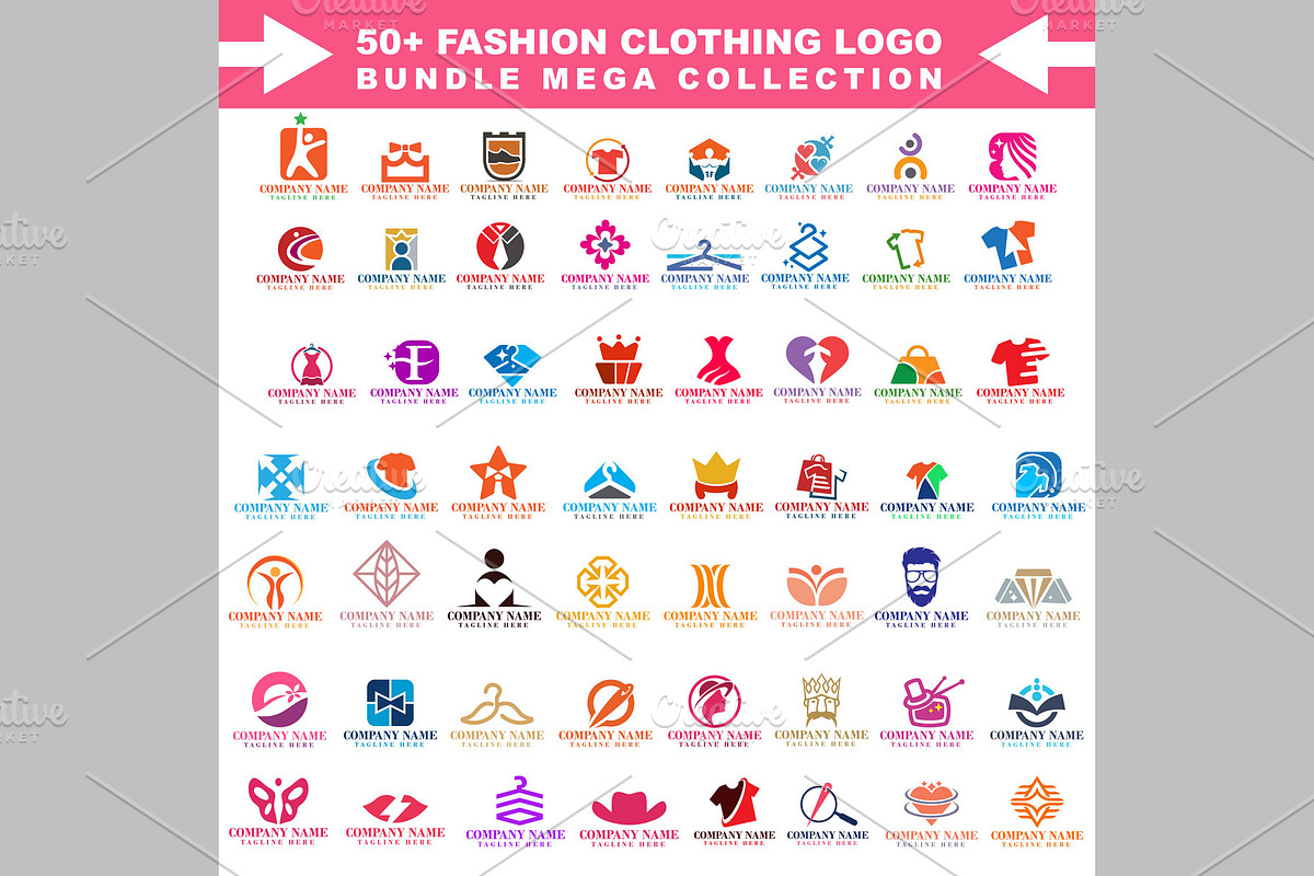 Fashion Logo Mega Pack with 50+, a Branding & Logo Template by ArmanHossen75