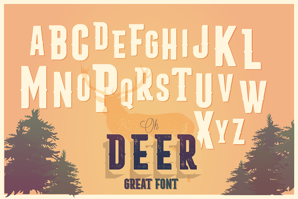 Retro alphabet - with wild animals, an Animal Illustration by Noka Studio (Photo 5 of 5)