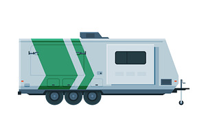 Travel Trailer, Mobile Home for, a Transportation Illustration by TopVectors