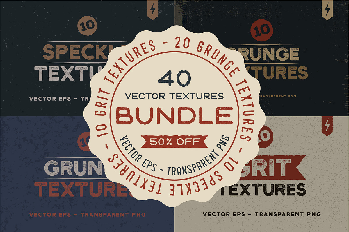 SALE :Vintage Vector Textures Bundle, a Texture Graphic by FlashGraphics (Photo 1 of 5)