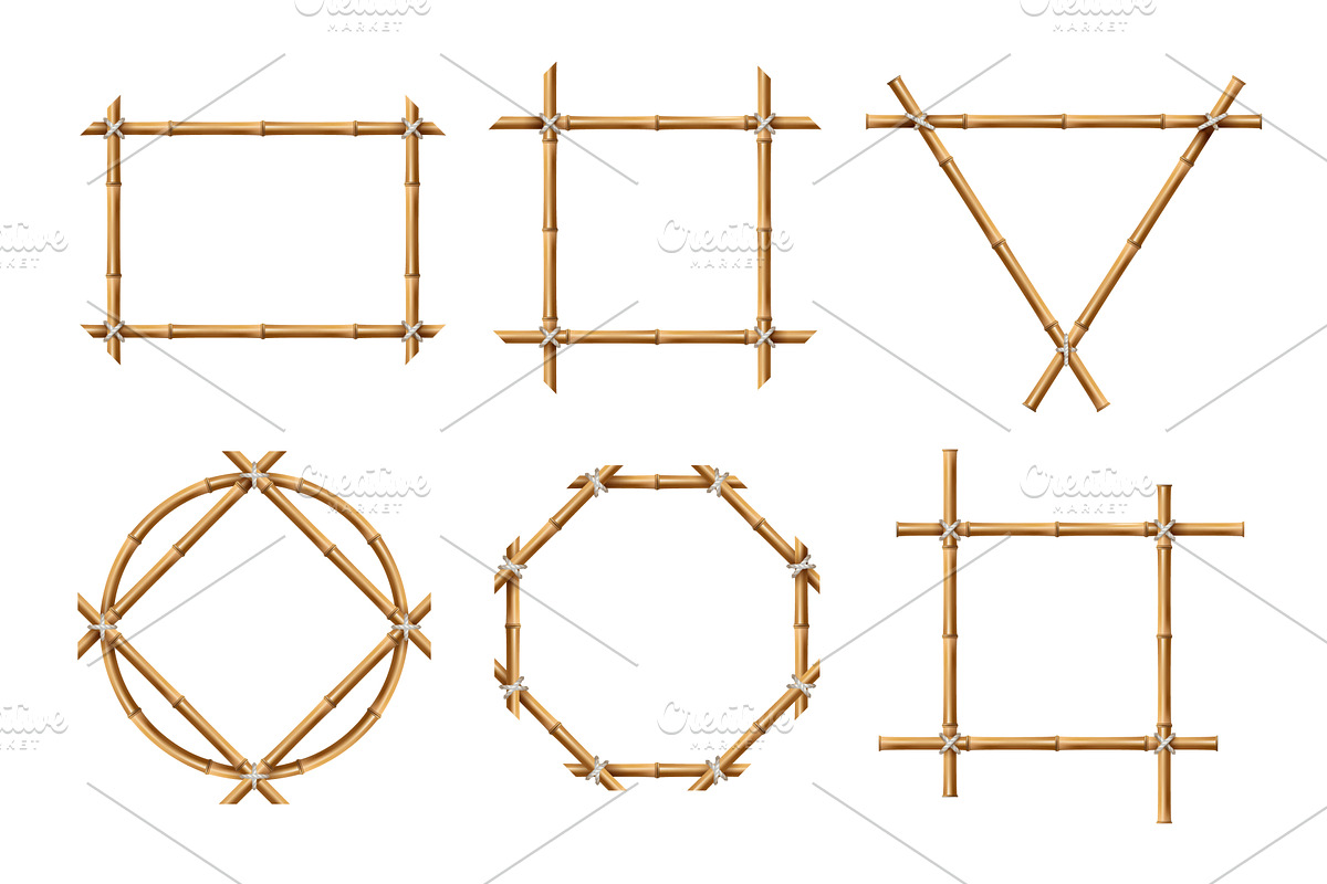 Bamboo frames. Wood stick banners of, a Graphic by Valerie Bodnar