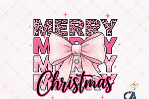 Merry Christmas Bow Sublimation Png, an Illustration by Creative Art