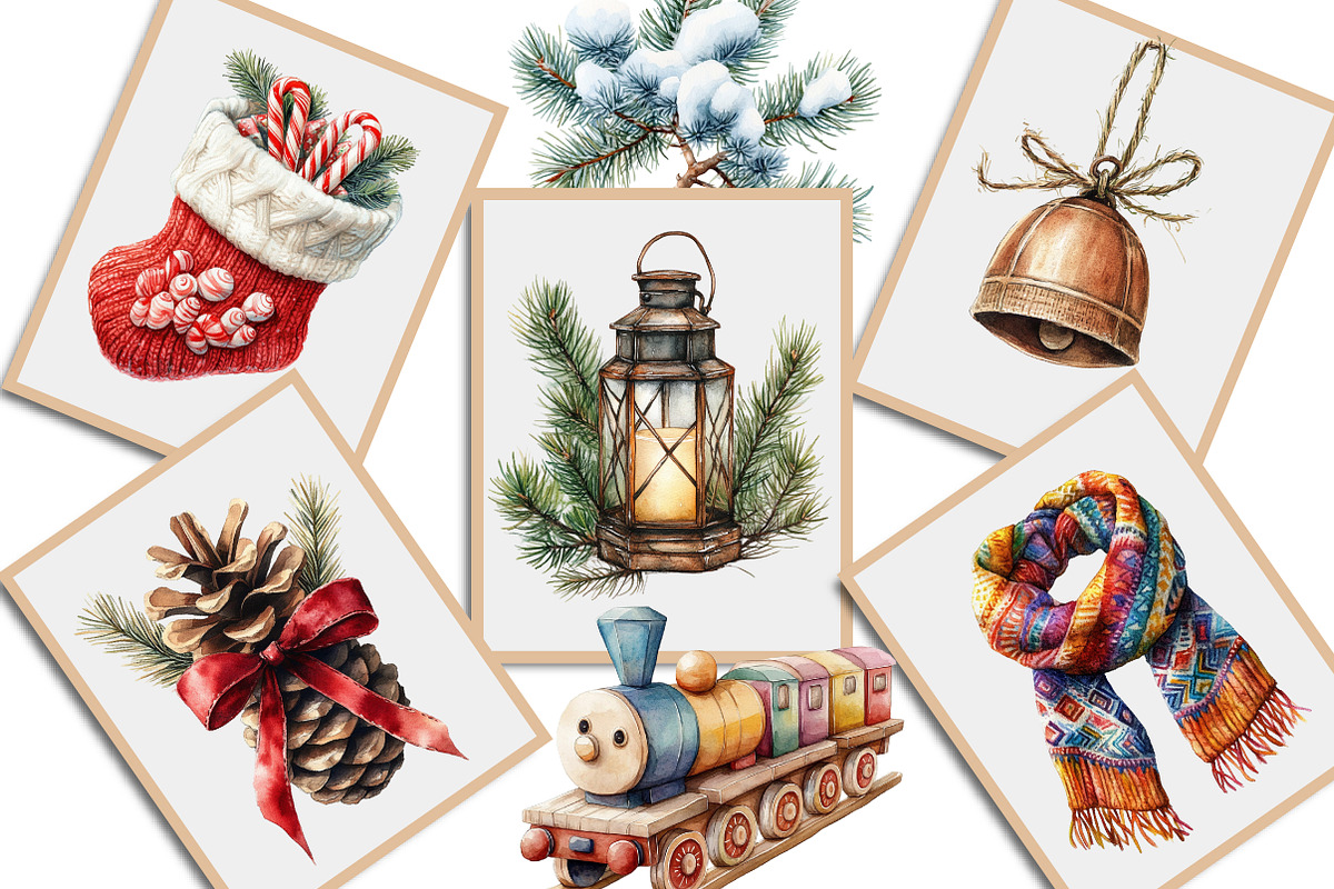 Watercolor Vintage Comfort Christmas, an Illustration by Creative Art (Photo 4 of 10)