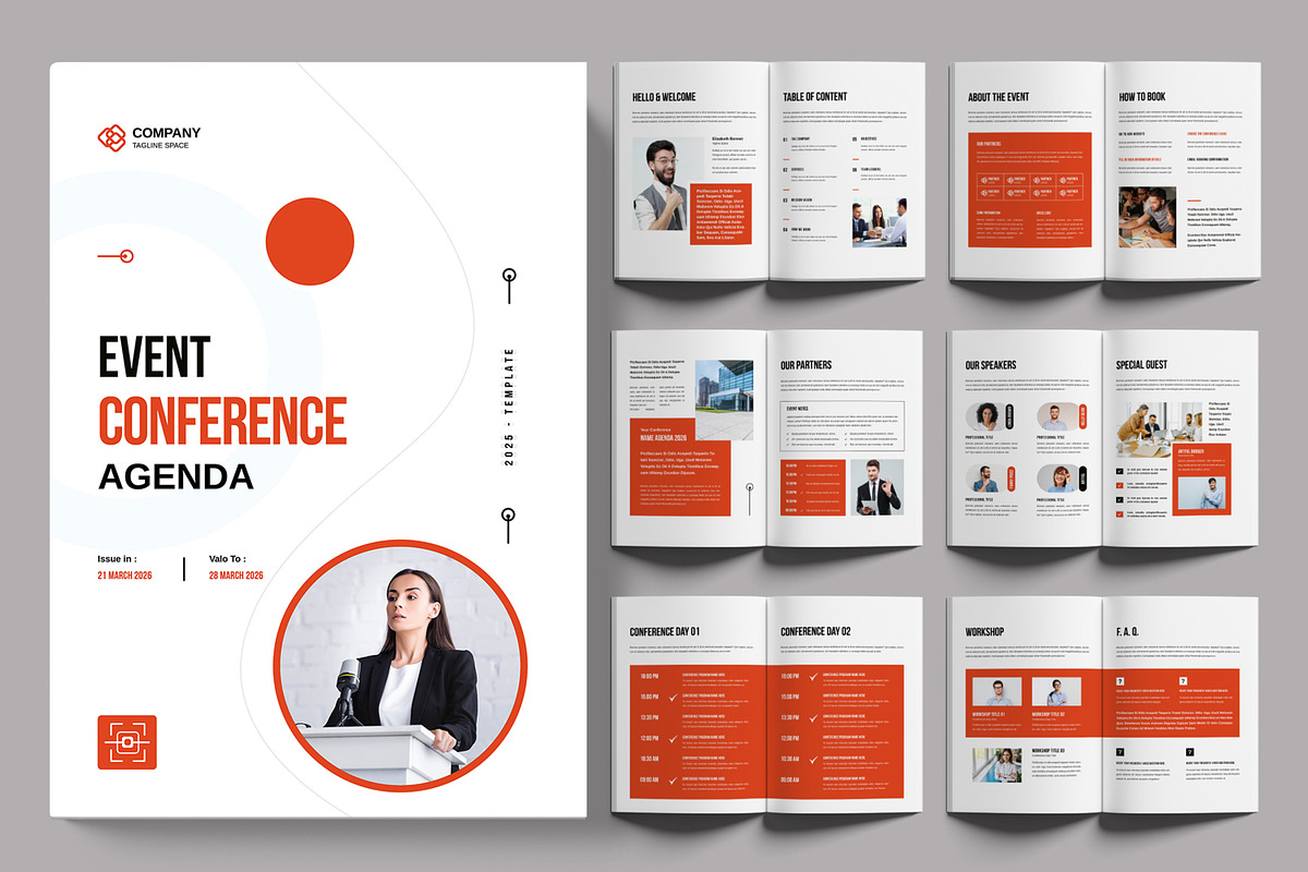 Conference Agenda Schedule Guide, a Brochure Template by ContestDesign (Photo 1 of 3)