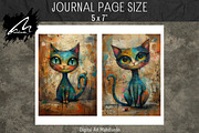 Cute Quirky Cat, Junk Journal Pages, an Animal Illustration by Digital Art Mahdiseño (Thumbnail 7 of 9)