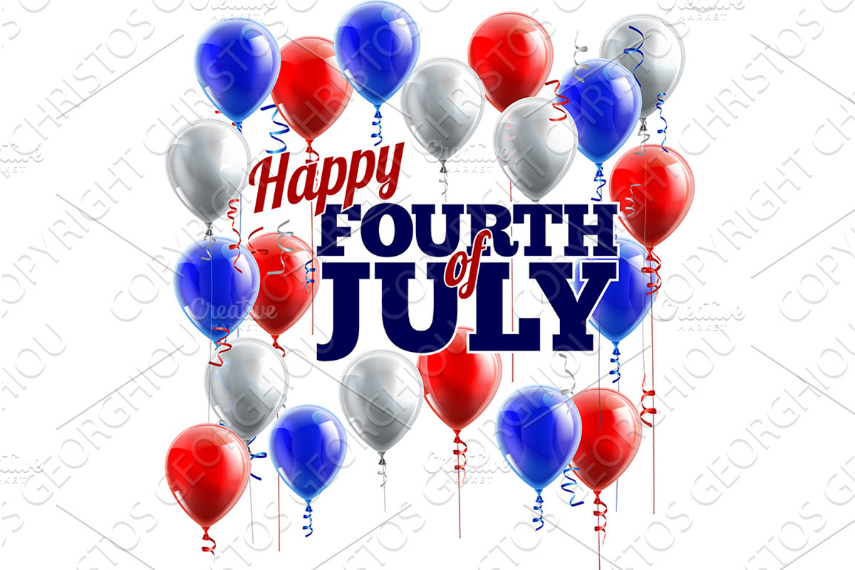 Fourth of July American Flag, an Illustration by Christos Georghiou
